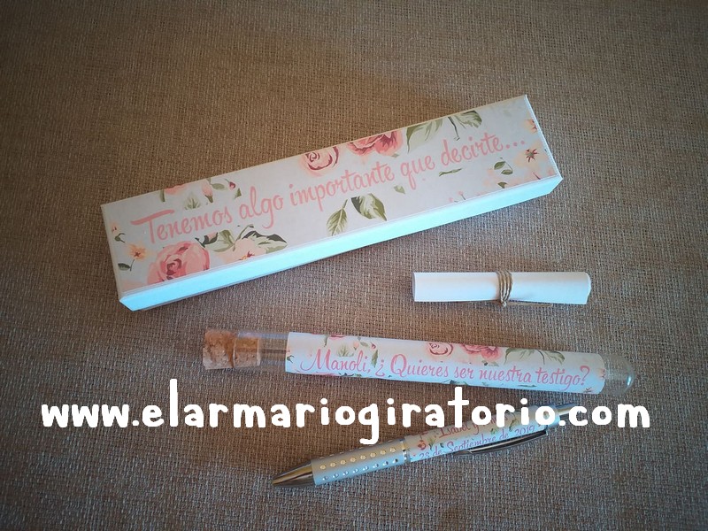 Bolígrafo personalizado en cajita modelo floral